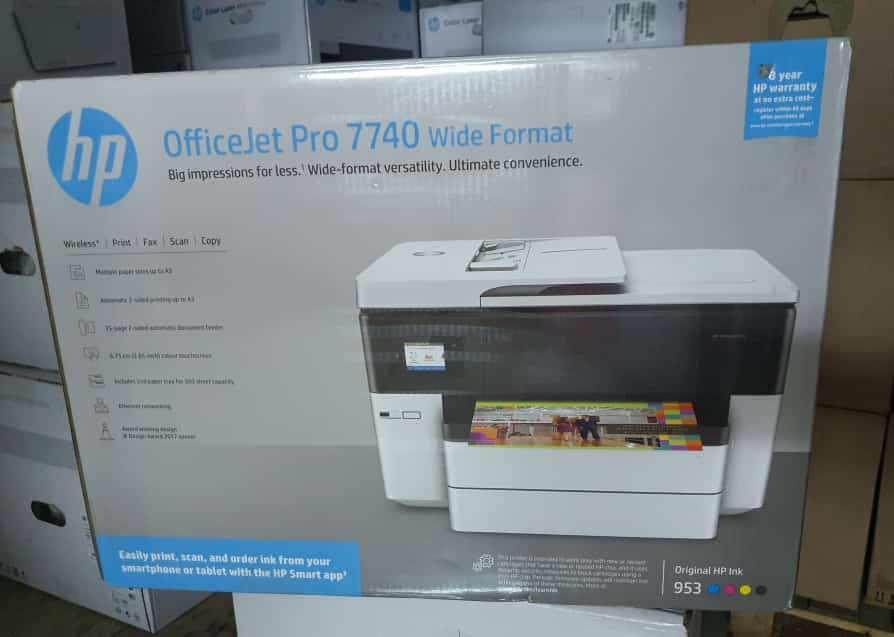 HP OfficeJet Pro 7740 Wireless All In One Printer w/ Wireless Printing  White New